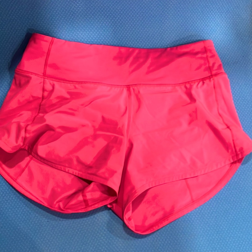LULULEMON SONIC PINK SPEED UP SHORTS HR 4”